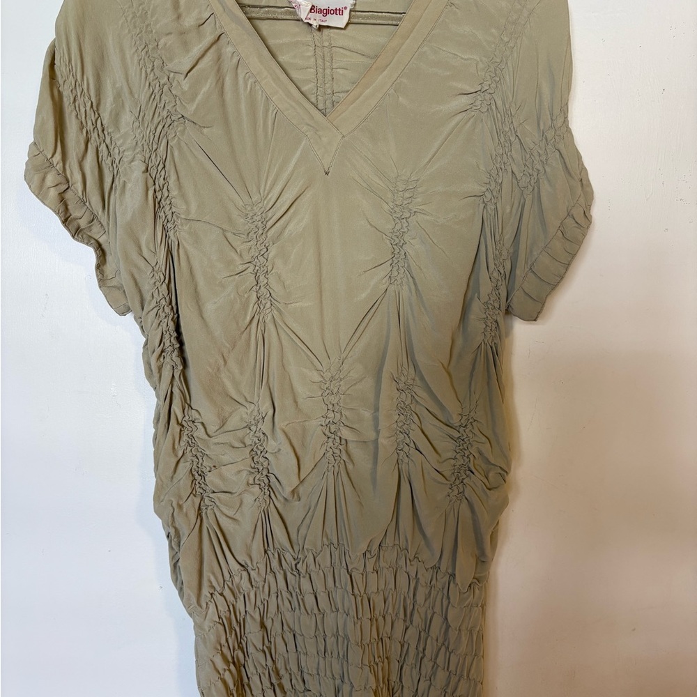 Vintage Laura Biagiotti Ruched V-Neck Top